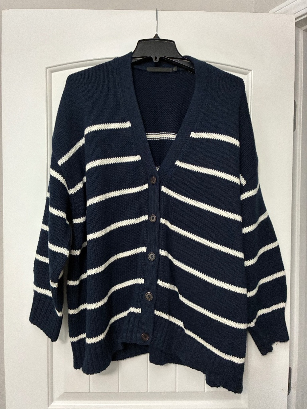 Jenni Kayne Chloe Cardigan Navy/ Ivory Stripe Women Size M